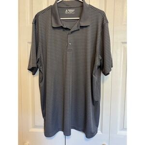 Bermuda Sands Mens XL Grey Striped Golf Polo Salt Creek Golf Retreat Wick Away